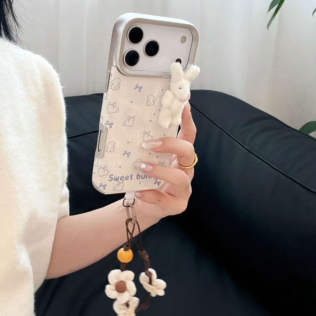 3D Apple 17, 17 Promax phone case anti drop strap hanging rope